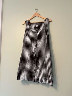GAP Black and White Gingham Midi Dress